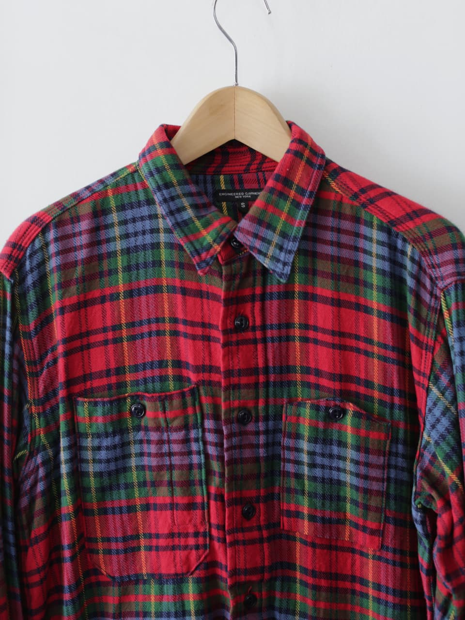 Work Shirt - Twill Plaid Navy/Red/Green 4