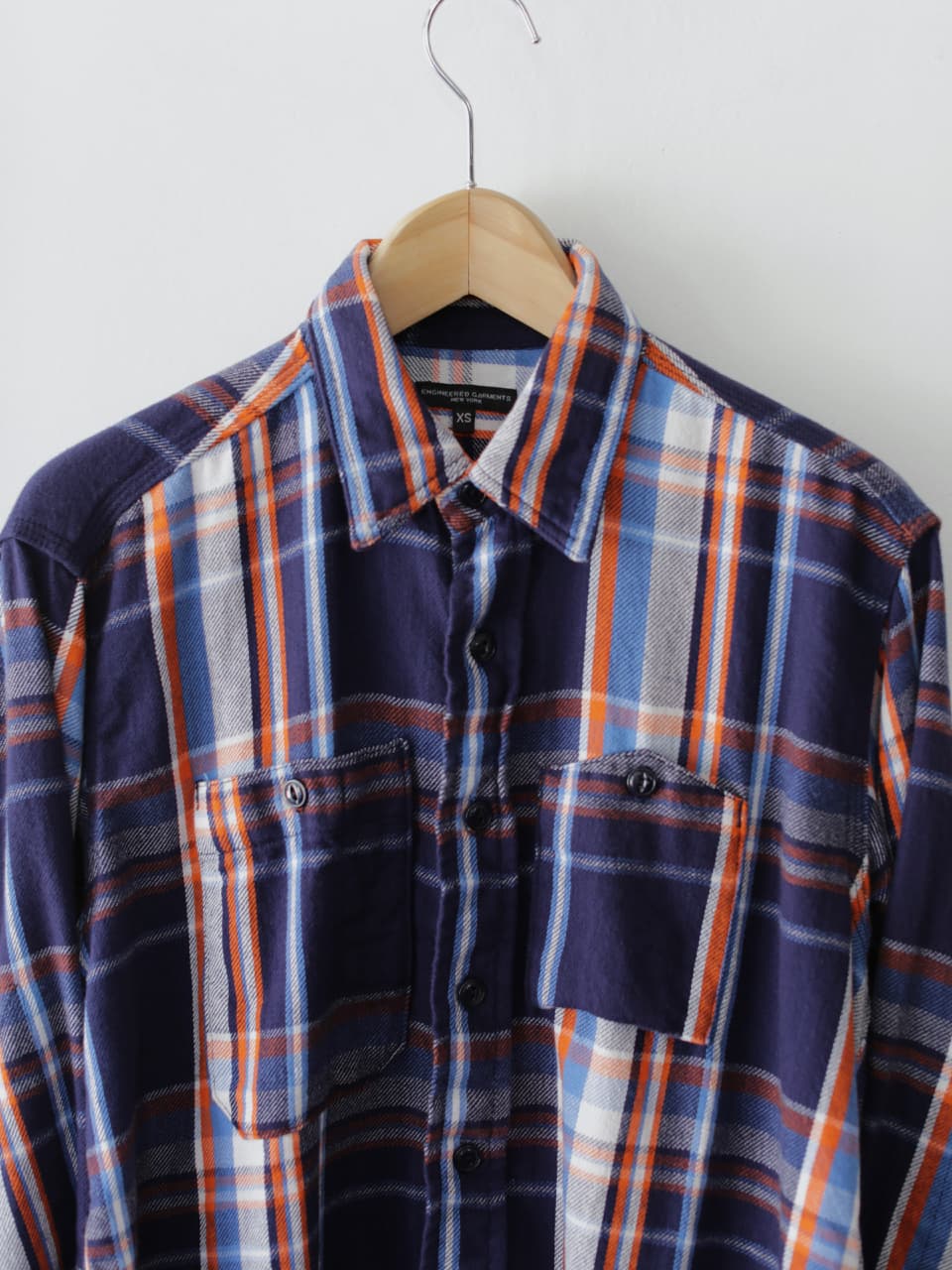 Work Shirt - Twill Plaid Navy/Orange/Lt.Blue 4